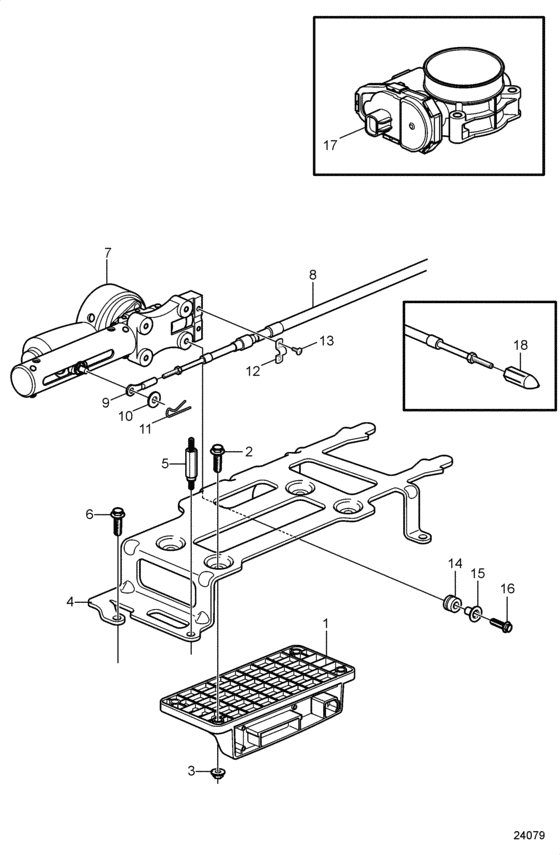Схема узла Electronic Shift And Throttle Для Volvo Penta 8.1Gxie-J