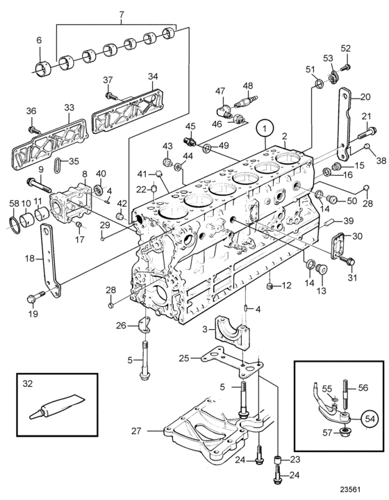 Схема узла Barrel Assy Cylinder Для Volvo Penta Tamd165P-A