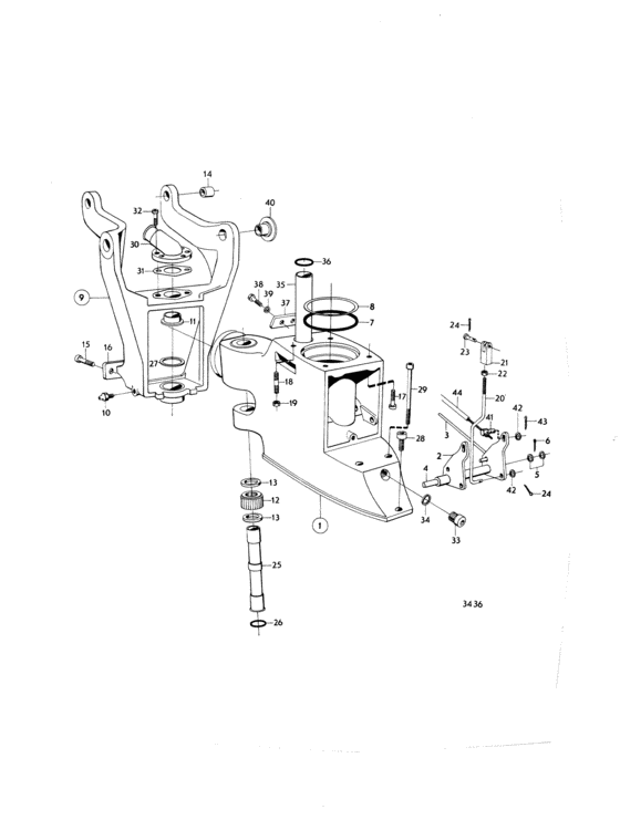 Схема узла Intermediate Housing Aq Drive Unit 270T Для Volvo Penta Bb115C
