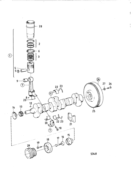 Схема узла Crankshaft And Related Parts: C Для Volvo Penta Tamd120A