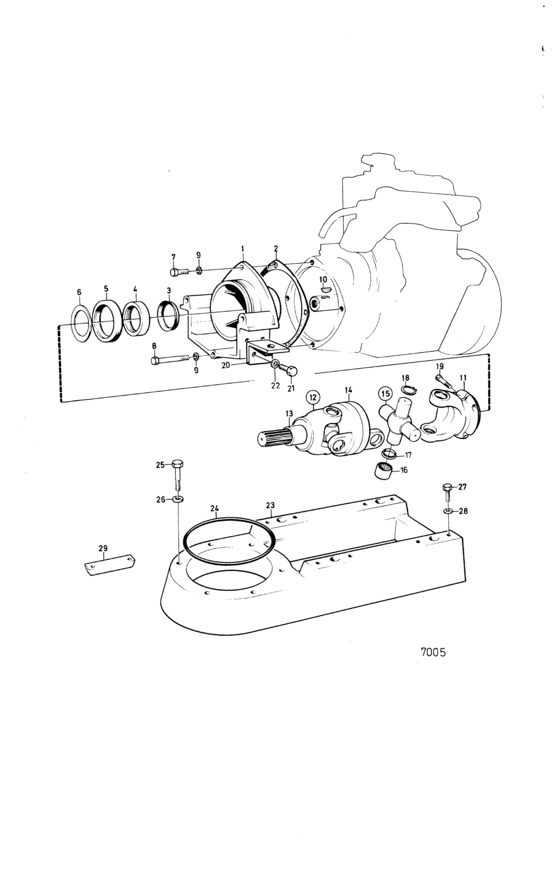 Схема узла Connecting Components Sail Boat Drive Unit 100S Для Volvo Penta Mb10A