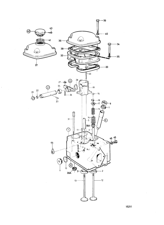 Схема узла Cylinder Head: B Для Volvo Penta Tamd102A
