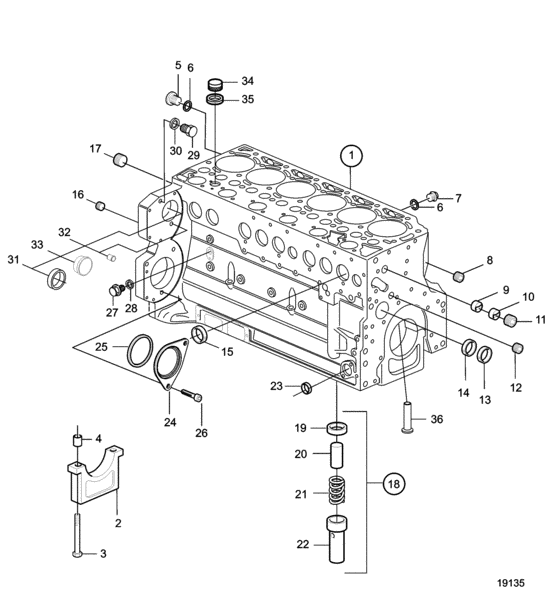 Схема узла Barrel Assy Cylinder Для Volvo Penta D7A-B Ta