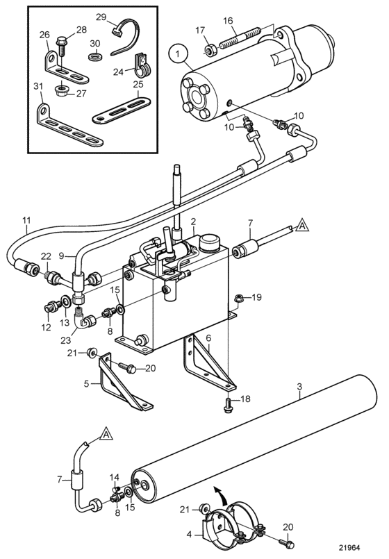 Схема узла Hydraulic Starter Для Volvo Penta D9A2A D9A-Mg