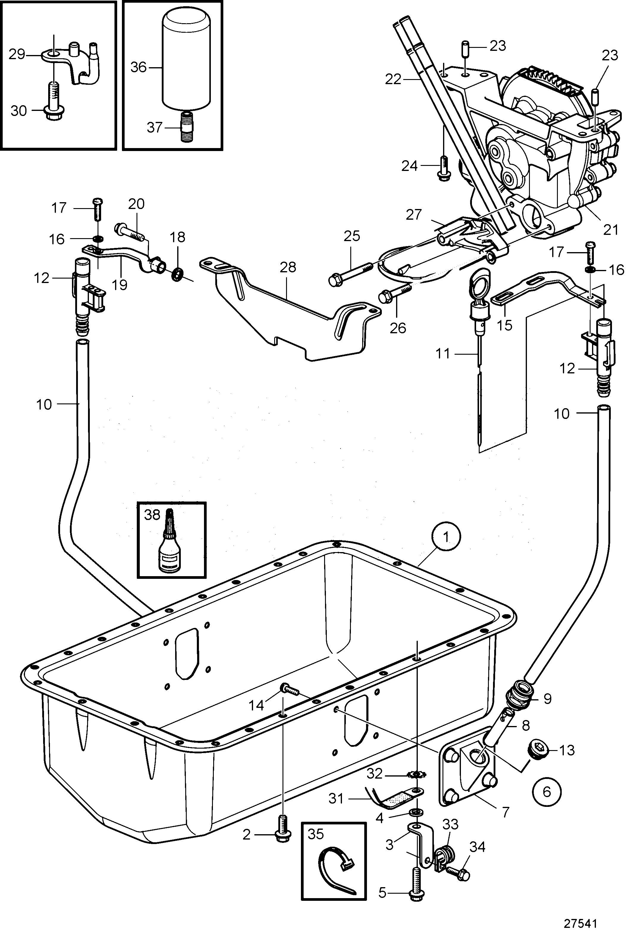 Схема узла Lubricating System. Sn2004014259-2004026999