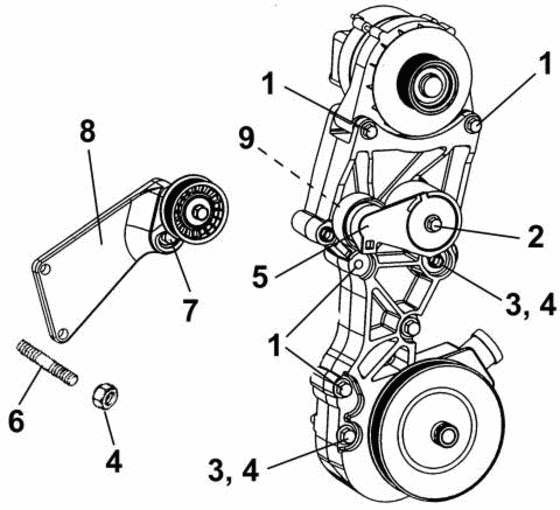 Схема узла Idler Pulley Для Volvo Penta 4.3Gipefs