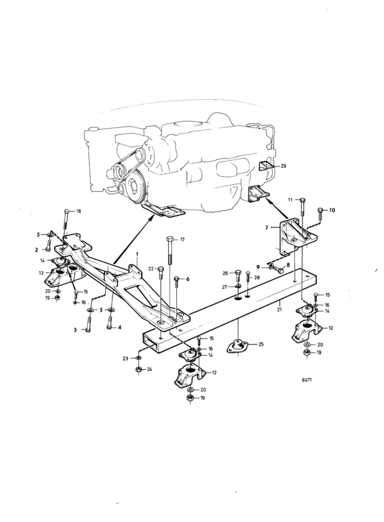 Схема узла Engine Suspension: A Для Volvo Penta Thamd70C