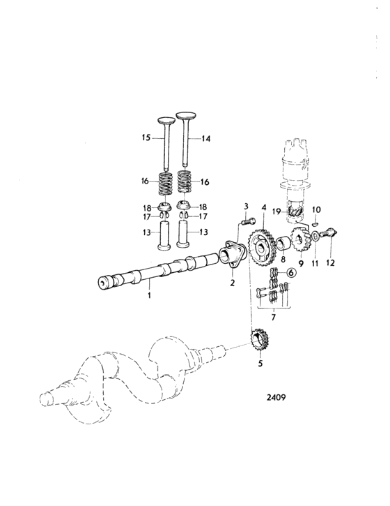 Схема узла Camshaft And Valve Mechanism Для Volvo Penta Mb10A