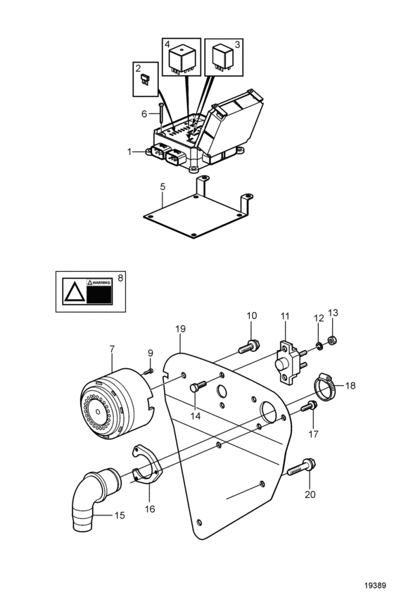 Схема узла Alarm And Circuit Breaker Для Volvo Penta 8.1Gsi-A