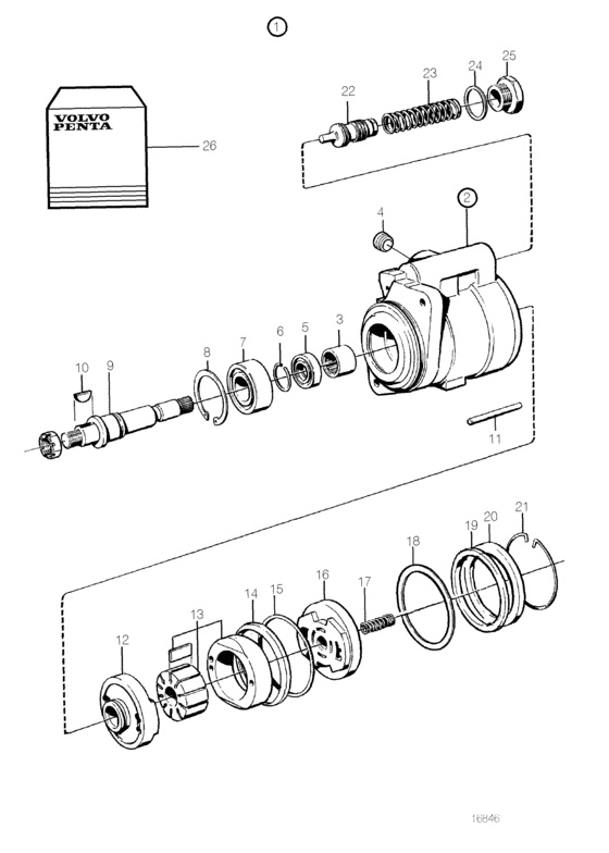 Схема узла Hydraulic Pump, Components Для Volvo Penta Tamd74A-B