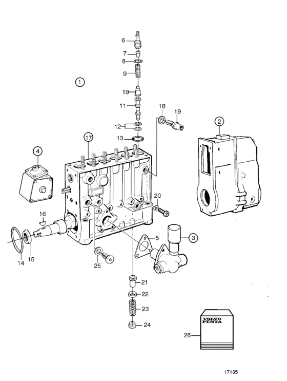 Схема узла Fuel Injection Pump, Components Для Volvo Penta Tamd73P-A