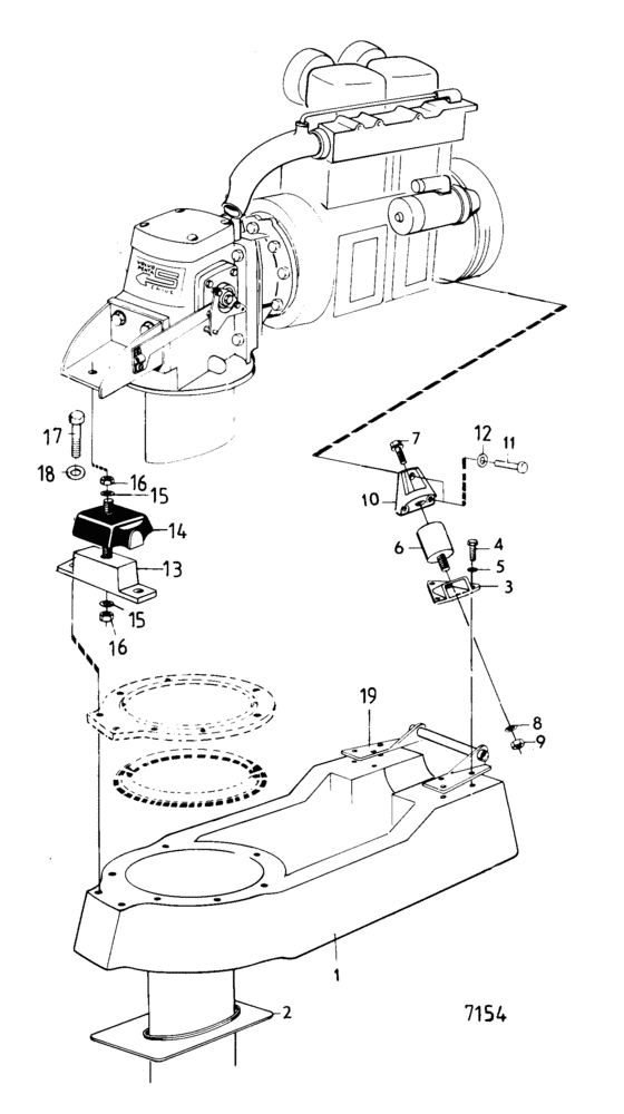 Схема узла Engine Suspension, Sail Boat Drive Unit Для Volvo Penta Md17C