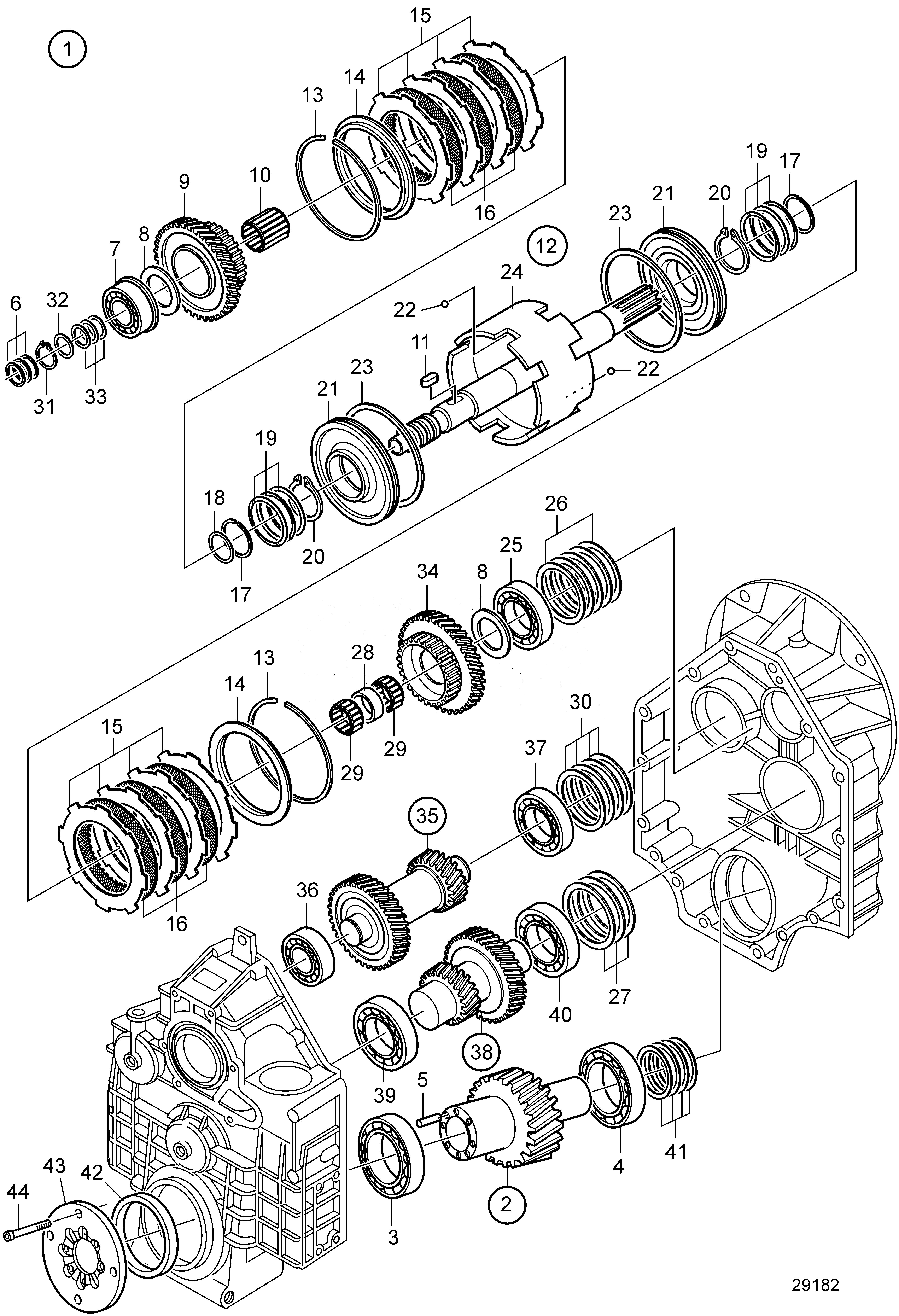 Схема узла Reverse Gear Hs85Ive-A, Components: Ratio 2.01:1