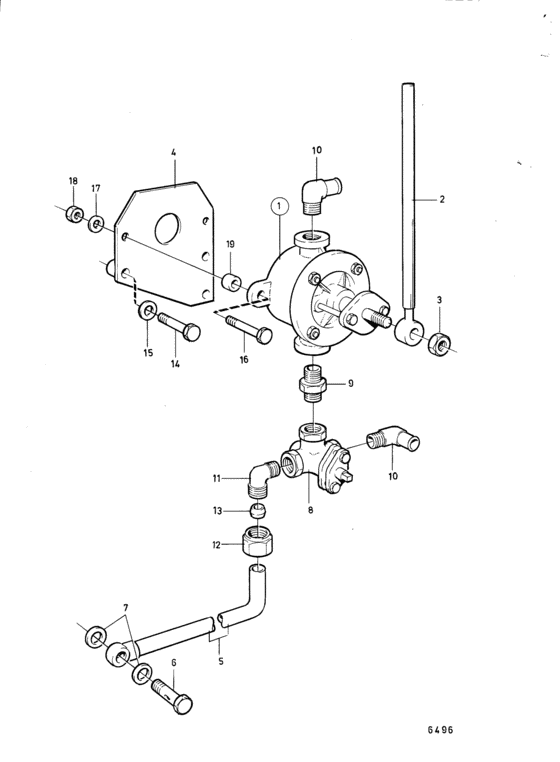Схема узла Oil Drain Pump Для Volvo Penta Tmd100C