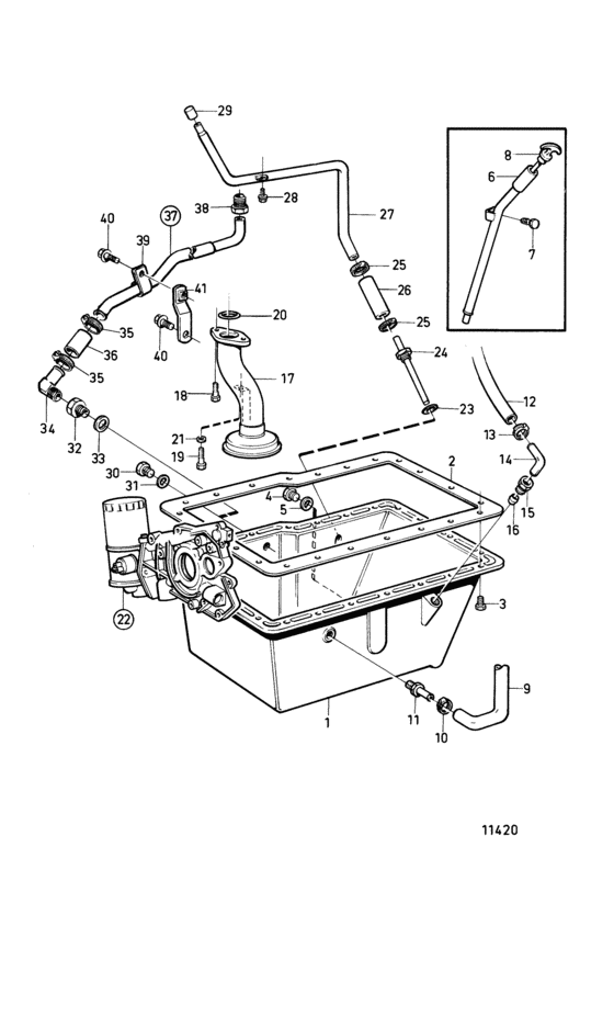 Схема узла Lubricating System: B Для Volvo Penta Md22A