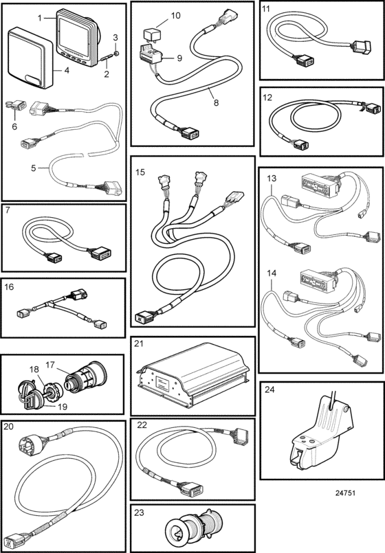 Схема узла Control Unit And Cables, Evc-A Для Volvo Penta D6-280A-A