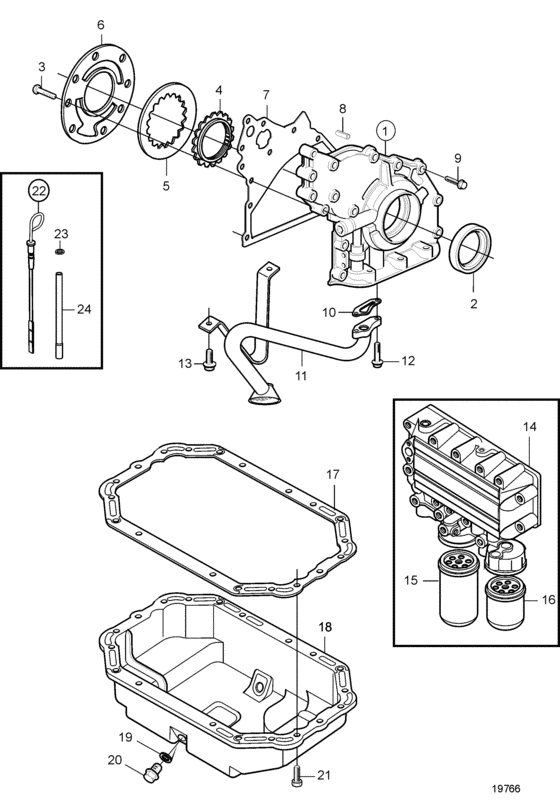 Схема узла Lubricating System Для Volvo Penta D7A-B Ta