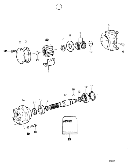Схема узла Sea Water Pump, Components Для Volvo Penta Tamd73P-A
