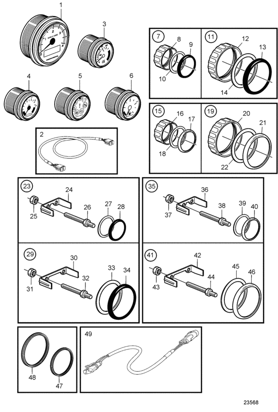 Схема узла Evc Electrical Materials And Instrument D1-D2 Для Volvo Penta D2-75F