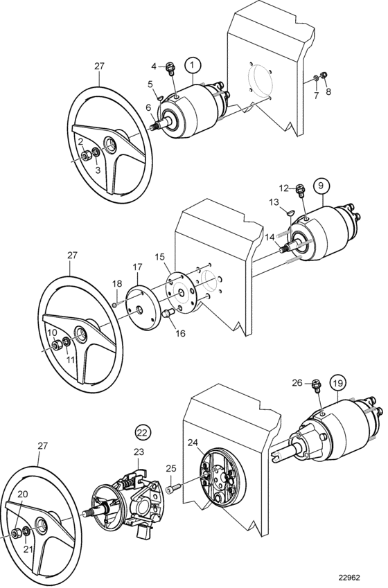 Схема узла Steering System, Hydraulic Для Volvo Penta D2-75F