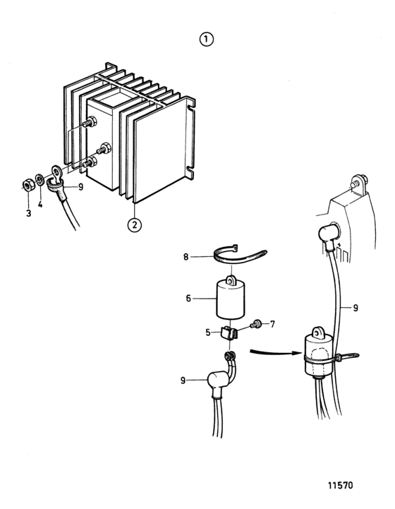 Схема узла Charging Relay Kit Separate Mounted Для Volvo Penta 434A
