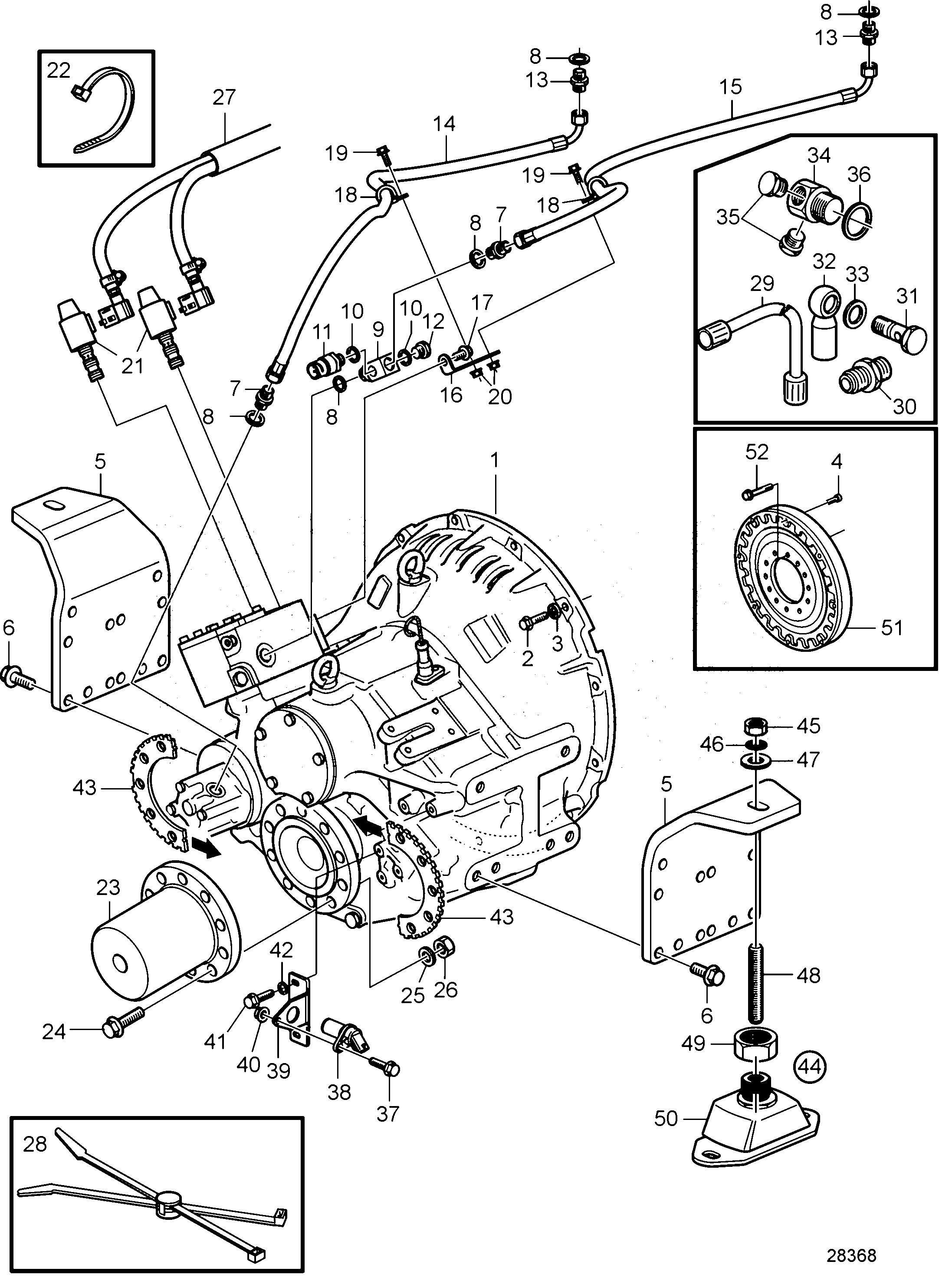 Схема узла Редуктор Реверса Zf335A-E