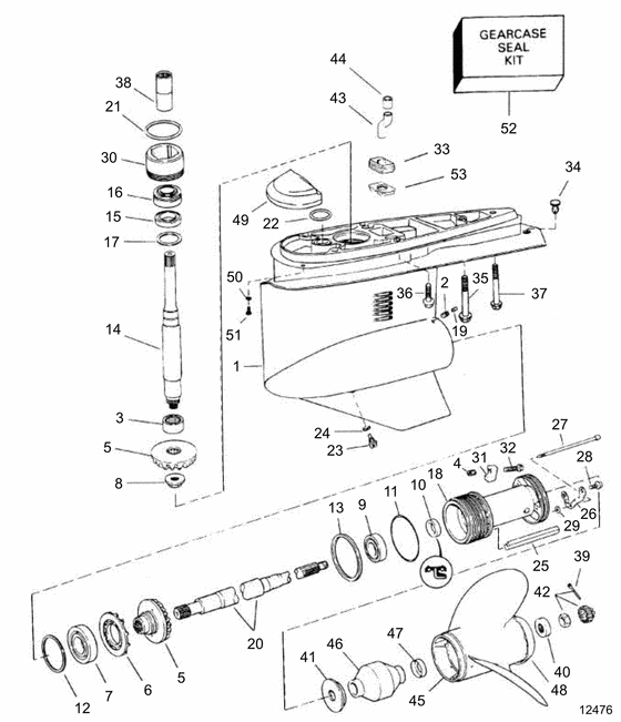 Схема узла Lower Gear Unit Для Volvo Penta Sx-C