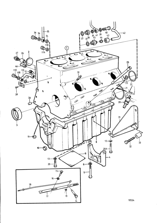 Схема узла Cylinder Block: C Для Volvo Penta 2003-Solas