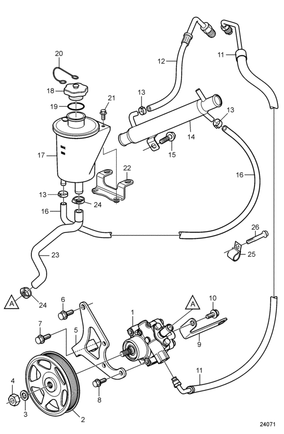 Схема узла Steering System, Later Для Volvo Penta 5.7Gxie-Jf