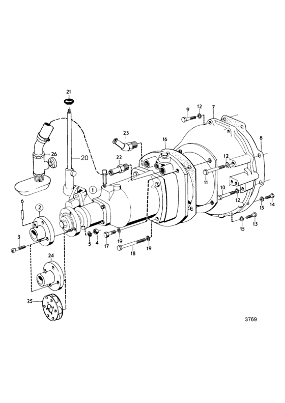 Схема узла Connecting Components Reverse Gear Volvo Penta Rat 1, 91:1 Для Volvo Penta Bb115B