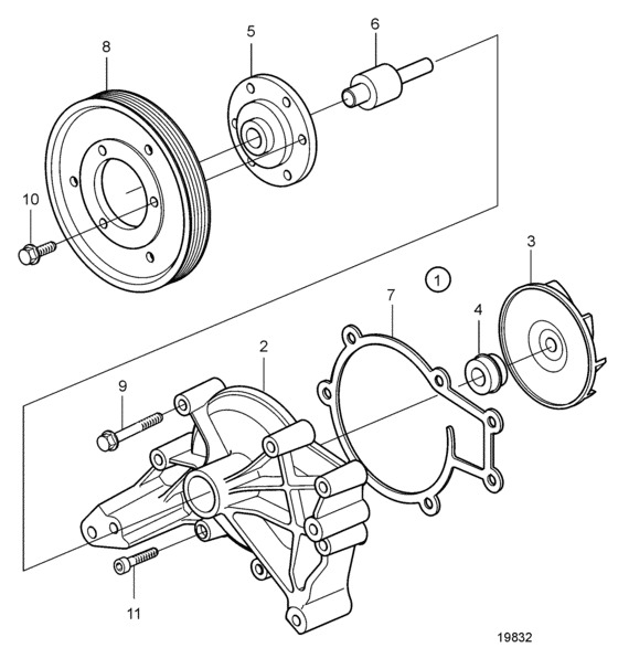 Схема узла Водяной Насос Для Volvo Penta D4-210I-B