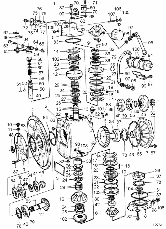 Схема узла Inboard Transmission Для Volvo Penta 2.62