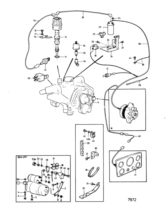 Схема узла Electrical Equipment And Instruments Для Volvo Penta Aq231B