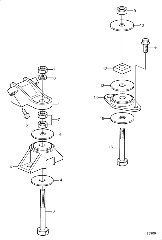 Схема узла Engine Mounts Для Volvo Penta 5.0Gxice-M