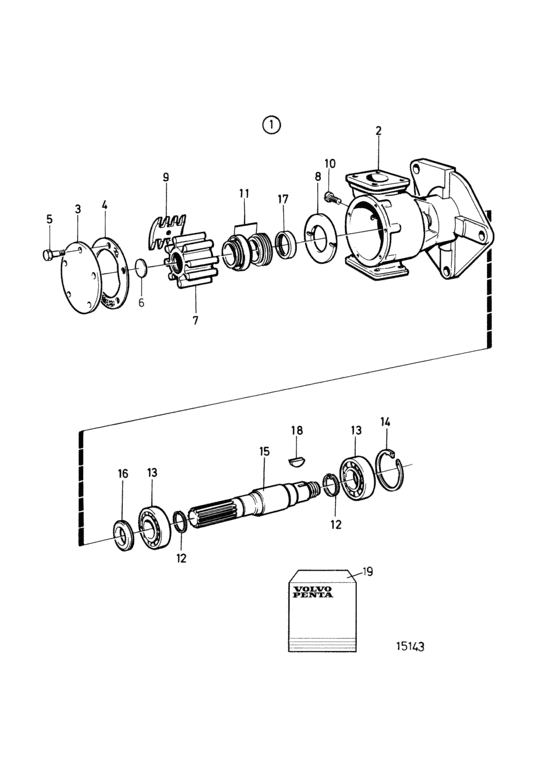 Схема узла Sea Water Pump, Components: 865259 Для Volvo Penta Tamd72A