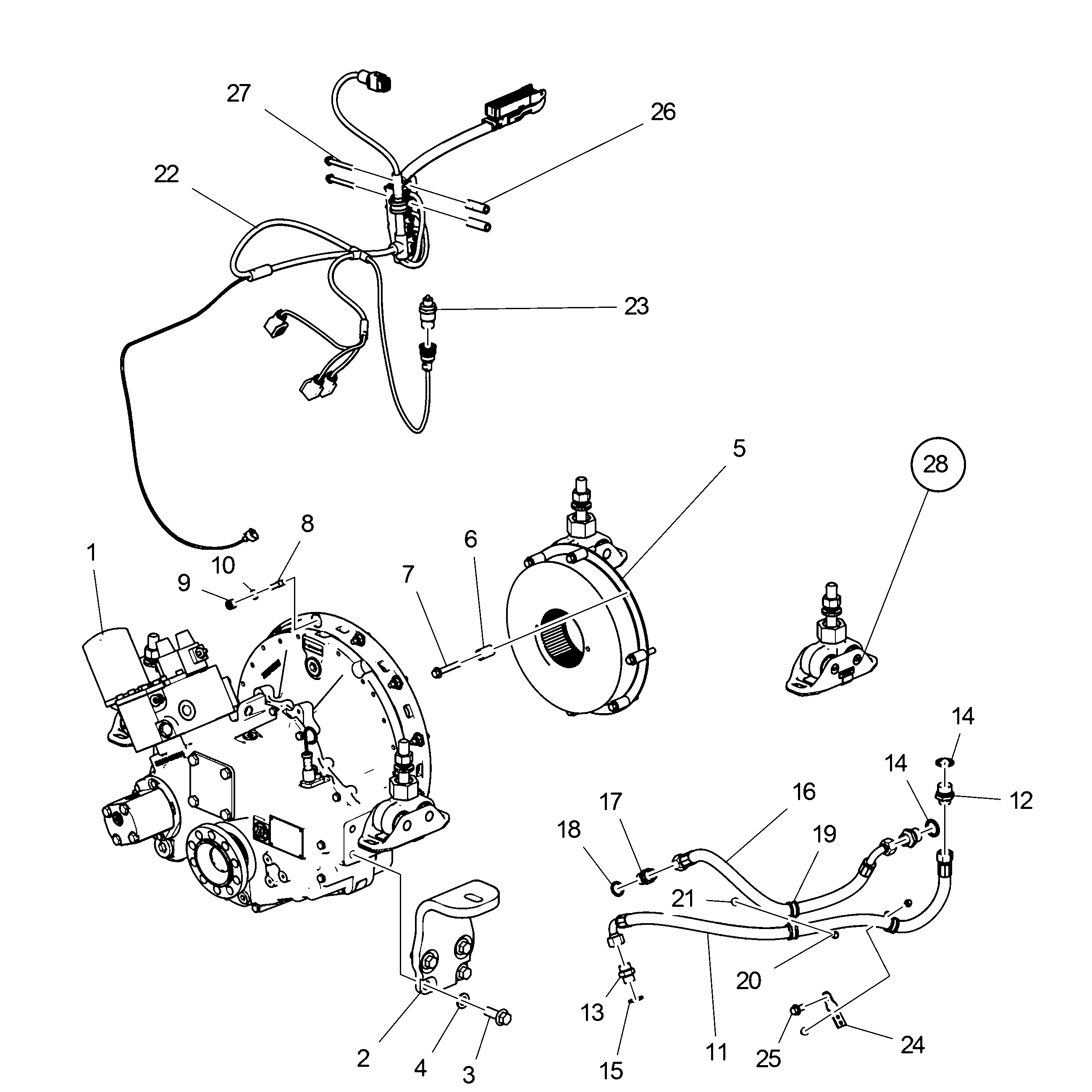 Схема узла Connecting Components Reverse Gear Zf305-3A-E, Ratio 2.04:1