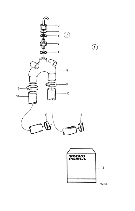 Схема узла Вакуумный Клапан Для Volvo Penta D1-30F