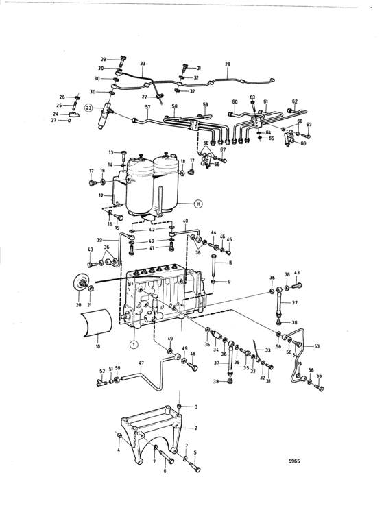 Схема узла Fuel System Classed Engine: B Для Volvo Penta Tmd70C