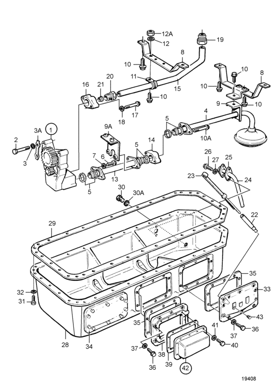 Схема узла Масляный Насос Для Volvo Penta Tamd122A