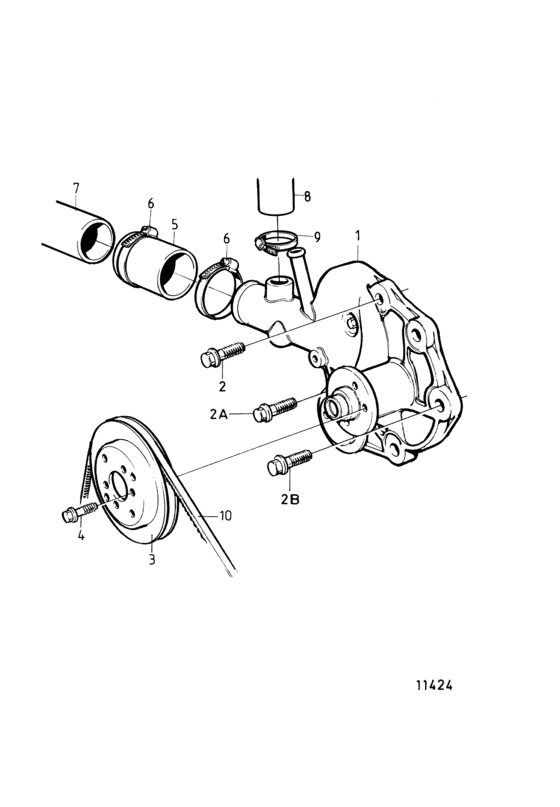 Схема узла Водяной Насос Для Volvo Penta Tmd22A