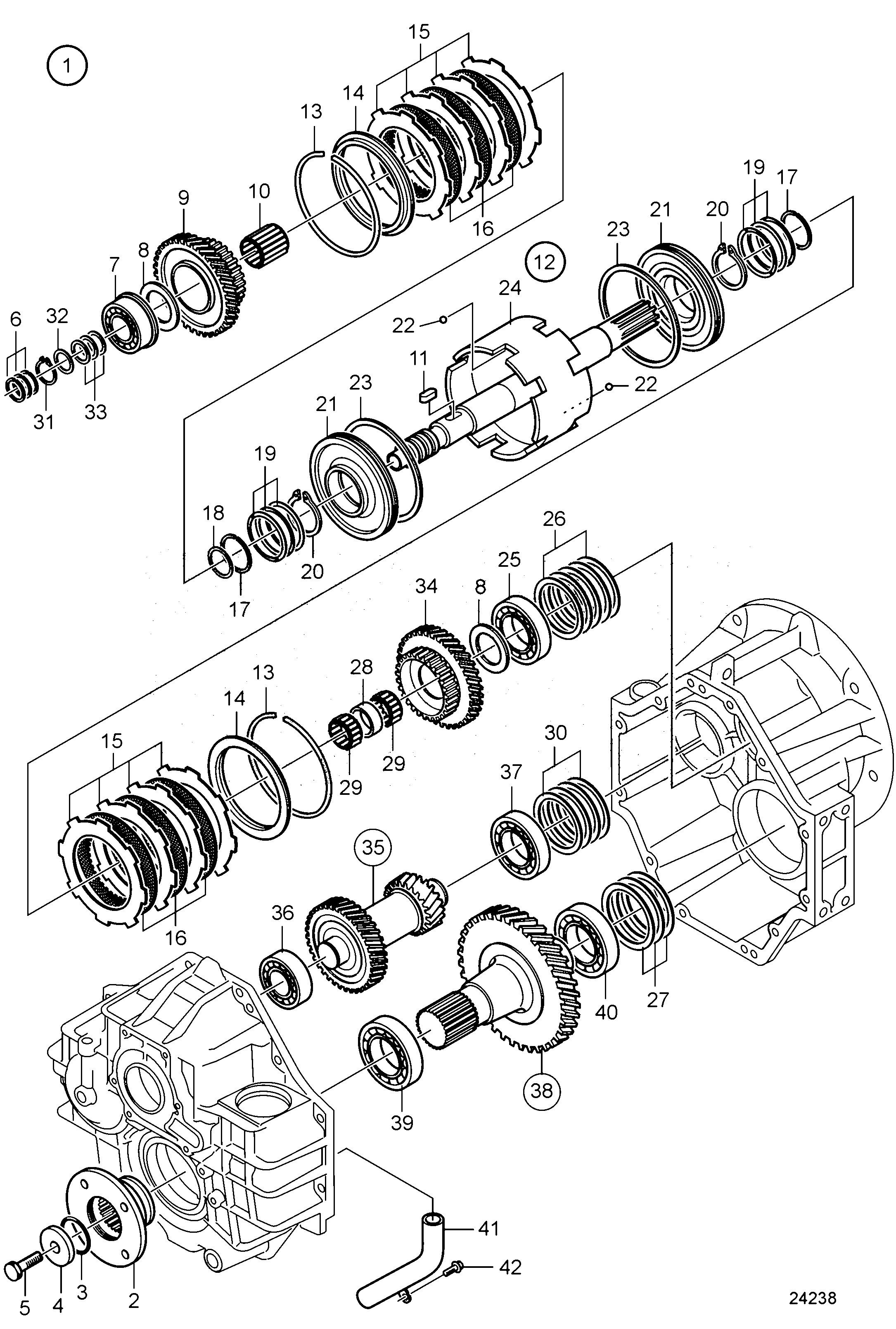 Схема узла Reverse Gear Hs85Ae-A, Components: Ratio 1.57:1