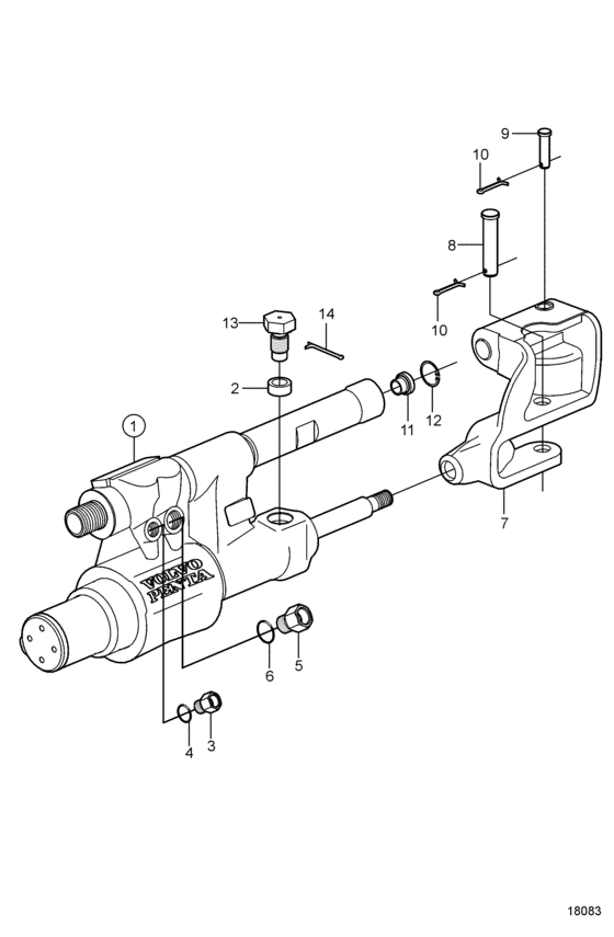 Схема узла Steering Cylinder Для Volvo Penta Sx-Aaclt42