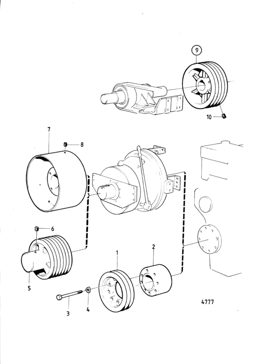 Схема узла Extra Belt Pulley: A Для Volvo Penta Md120A