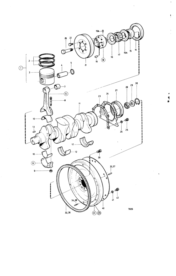 Схема узла Crankshaft And Related Parts: A Для Volvo Penta Aq140A