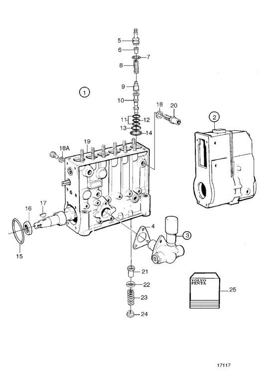 Схема узла Fuel Injection Pump, Components Для Volvo Penta Tamd71B
