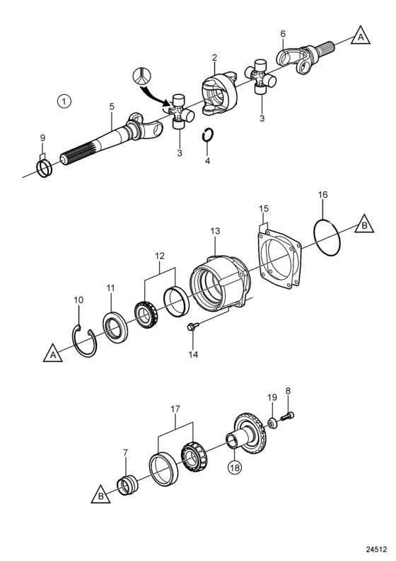 Схема узла Bearing Carrier And U-Joint, Rockwell Для Volvo Penta Sx-M 1.66