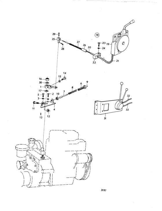 Схема узла Controls, Engine With Reduction Reverse Gear Для Volvo Penta Md1B