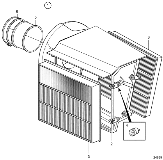 Схема узла Воздушный Фильтр Для Volvo Penta D9A2A D9-500 (R4)