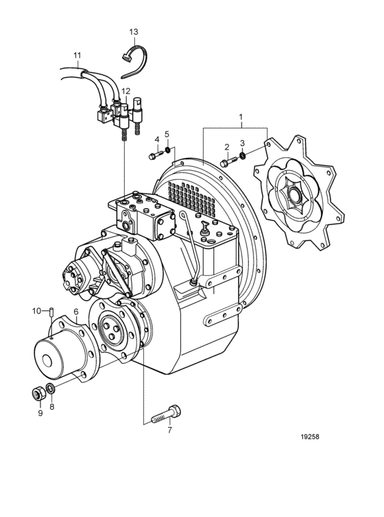 Схема узла Connecting Components Twin Disc Mg5114Sc: A Для Volvo Penta D12C-A Mp