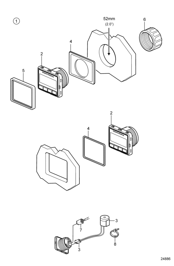 Схема узла Evc Mini-Display Для Volvo Penta 5.0Gxice-M